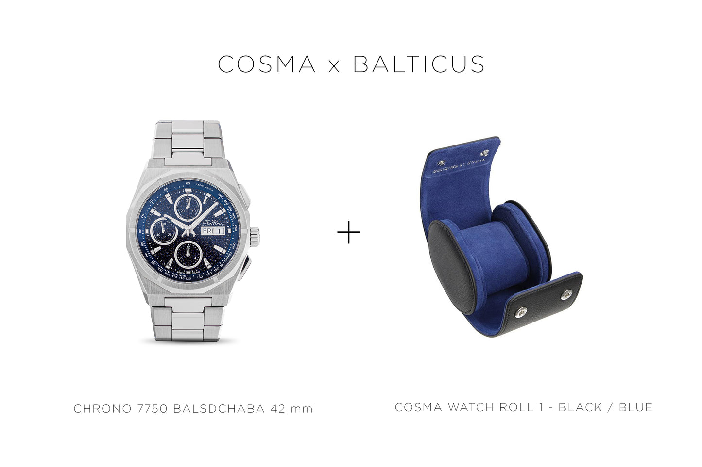 Balticus StarDust Chrono 7750 Aventurine 42mm + Cosma Watch Roll 1