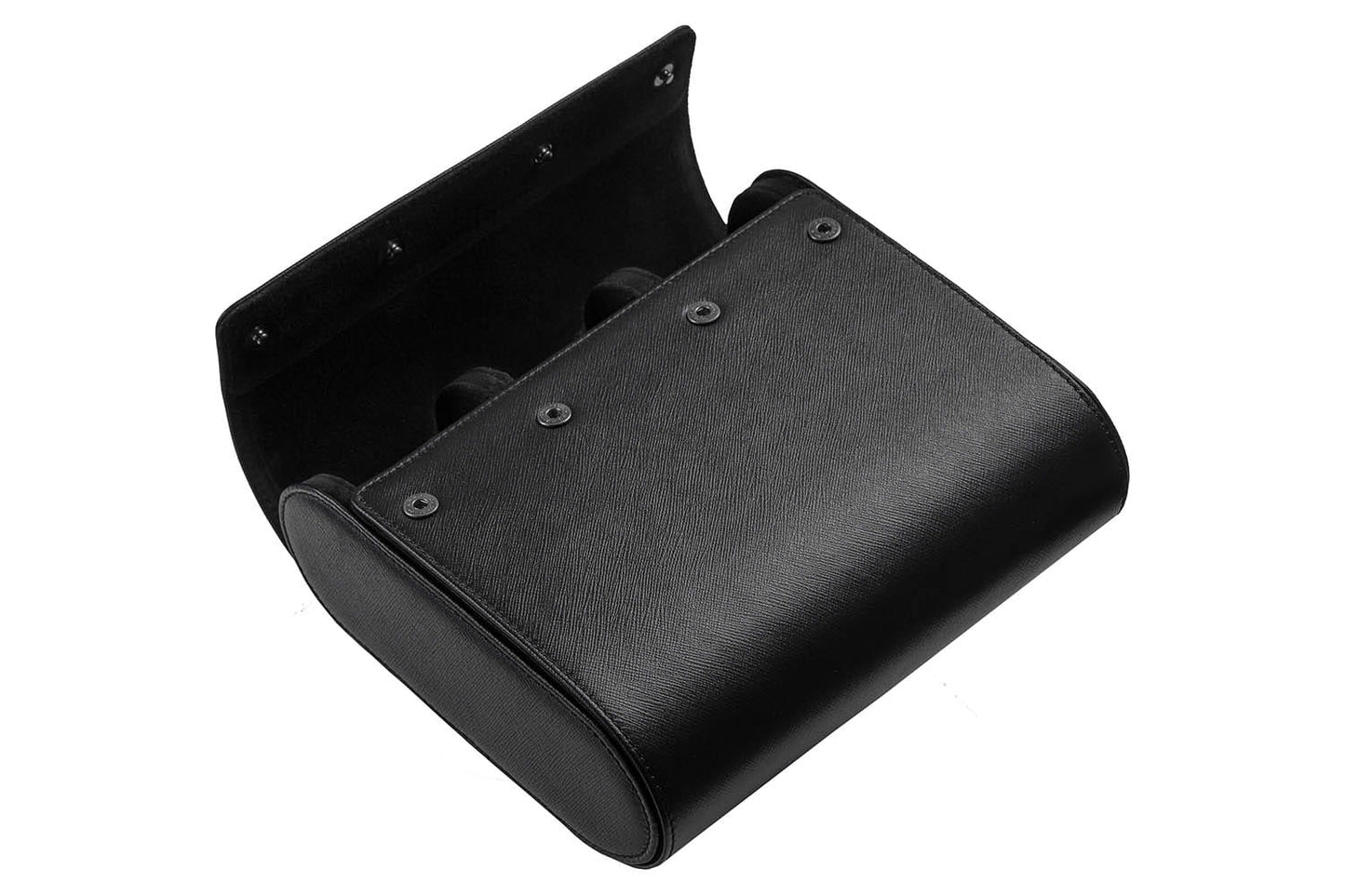 Leather Watch Case for 6 watches - Saffiano Black / Black