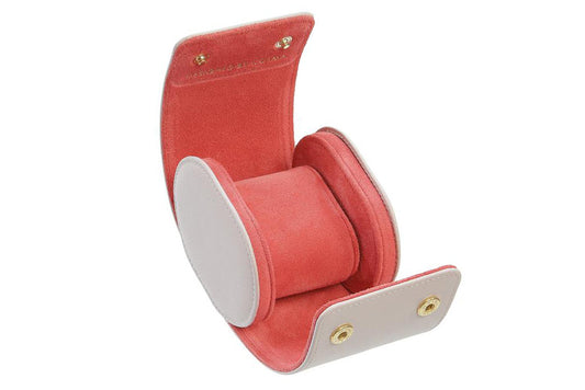 Leather Watch Roll for 1 watch - Saffiano Candy Pink / Goij