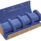 Leather Watch Roll for 4 watches - Light Brown / Royal Blue