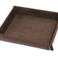 Leather Valet Tray SET - Saffiano Dark Brown / Chocolate