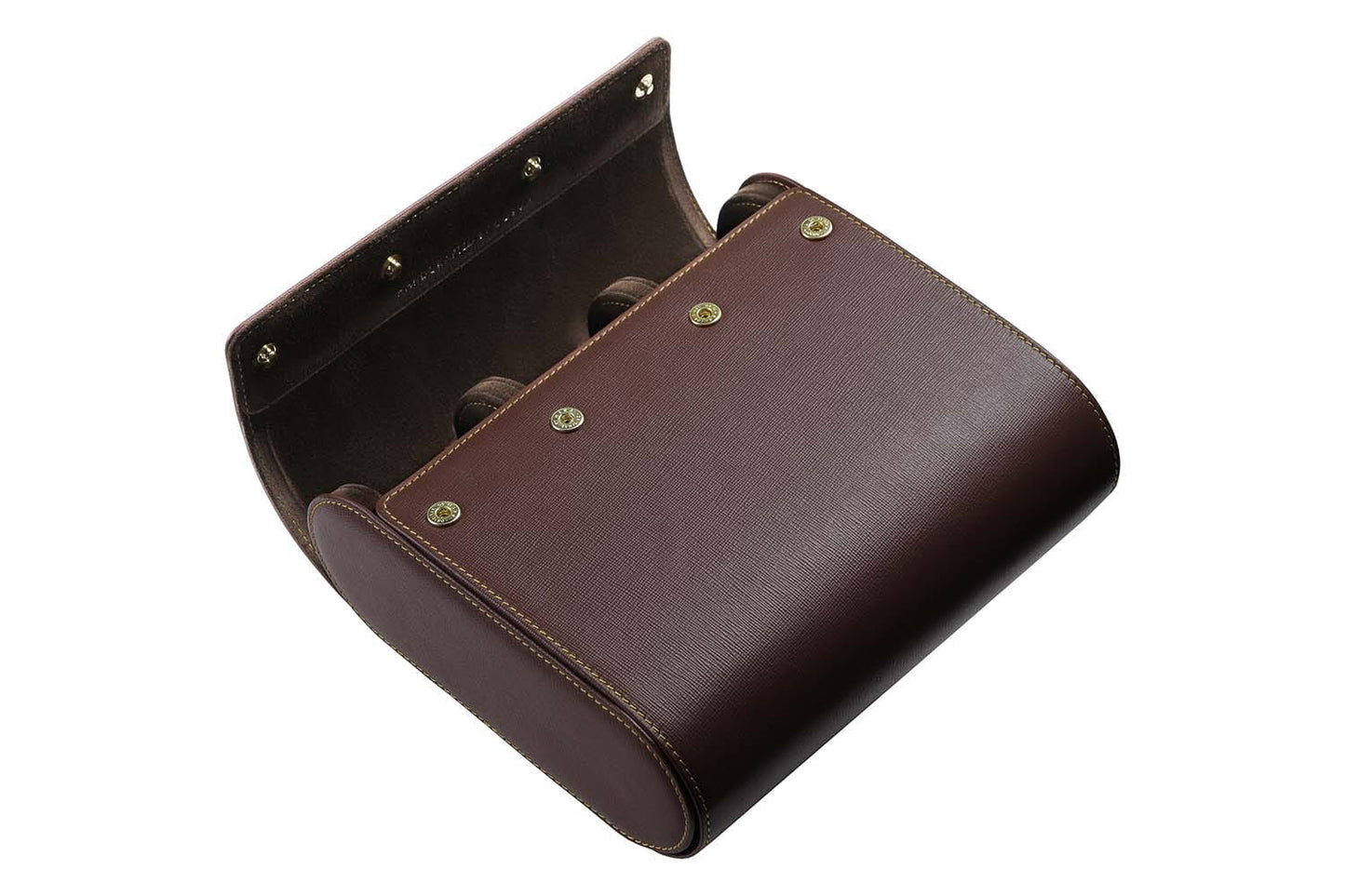 Leather Watch Case for 6 watches - Saffiano Dark Brown / Chocolate