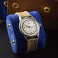 Leather Watch Roll for 4 watches - Light Brown / Royal Blue